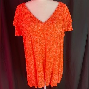 Old Navy orange paisley butterfly sleeve with tags XL